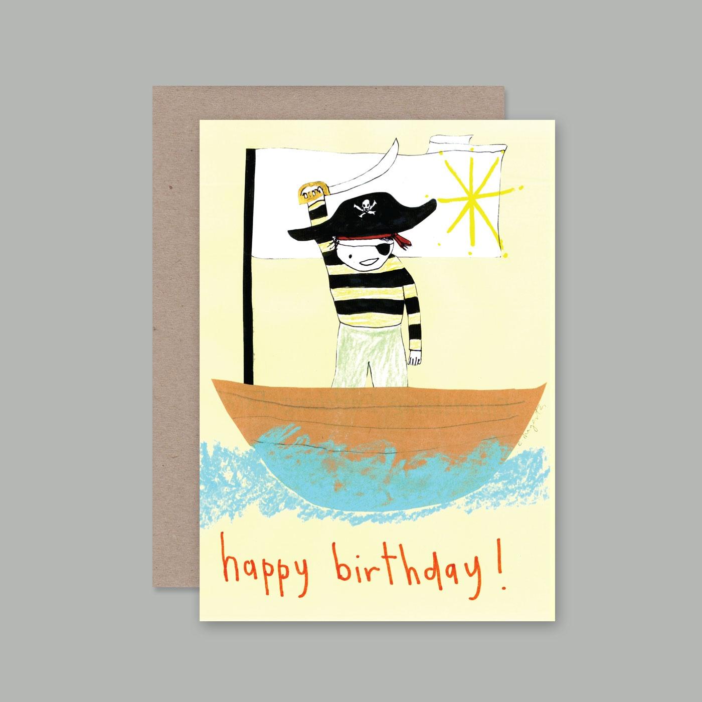 AHD - HAPPY BIRTHDAY PIRATE BOY - Blank Greeting Card