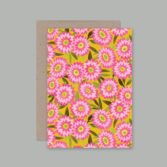 AHD - STRAWFLOWER - Blank Greeting Card