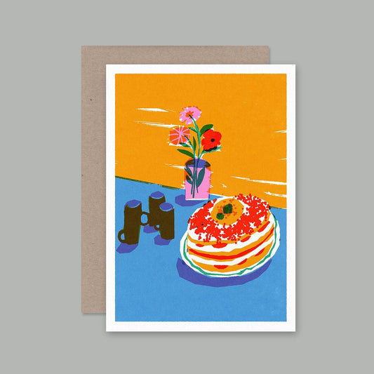 AHD - STILL LIFE WITH CAKE- Blank Greeting Card
