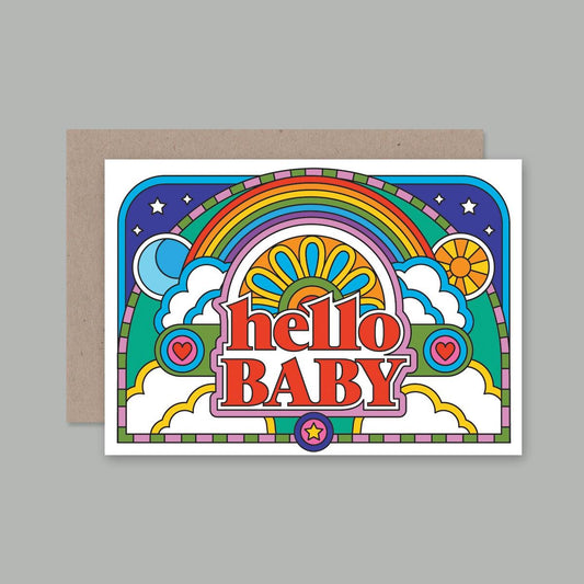 AHD - "Retro Hello Baby" Greeting Card