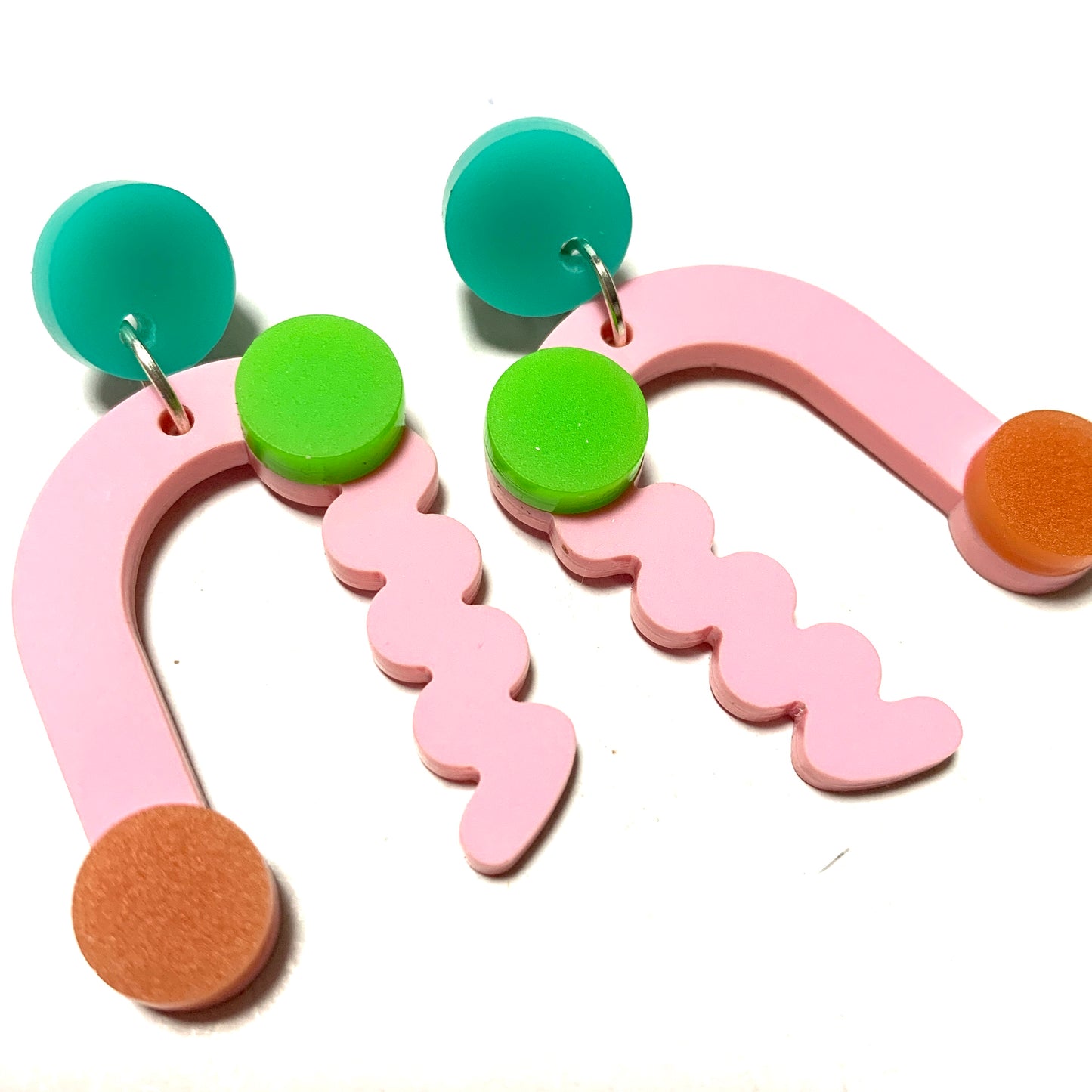 THIS BIRD HAS FLOWN - “Memphis- Pink” DANGLE EARRINGS
