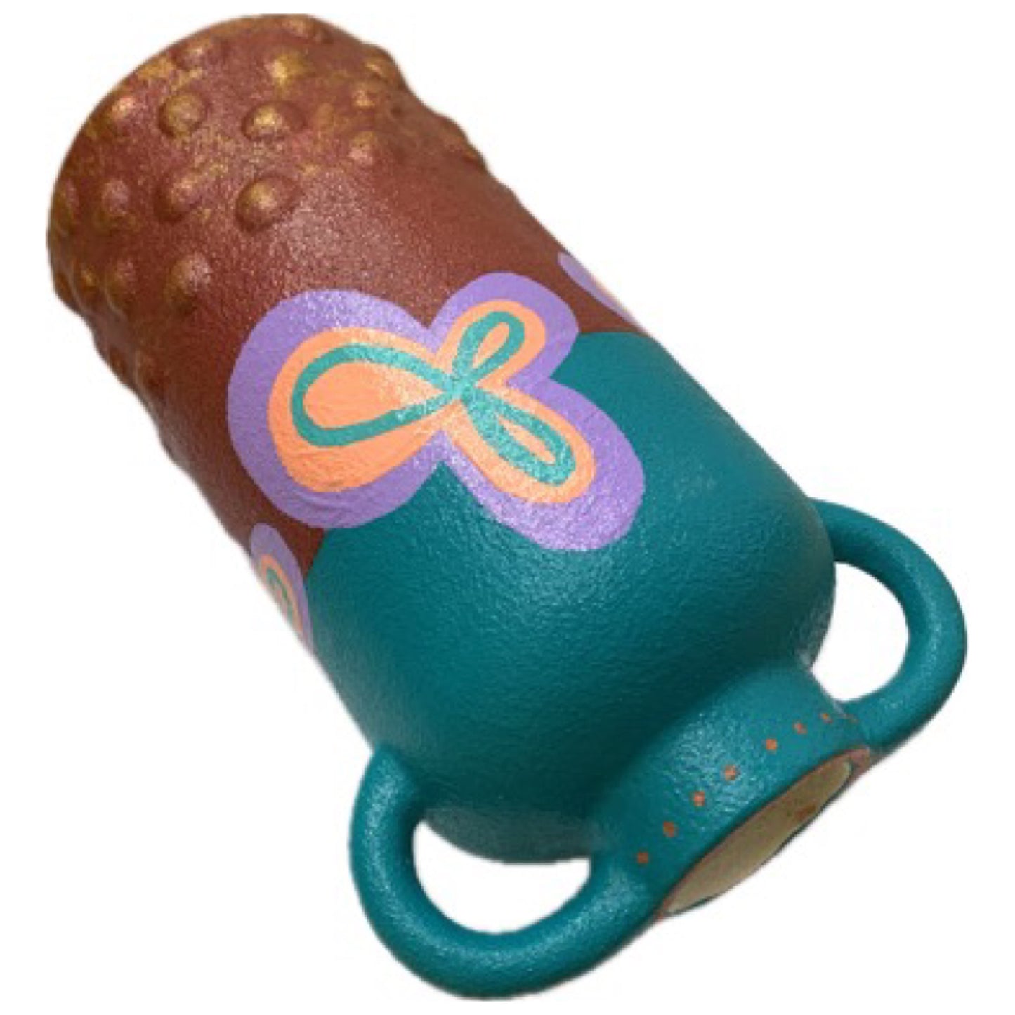 THIS BIRD HAS FLOWN - Tall Bump Vase- Copper, Aqua & Lavender