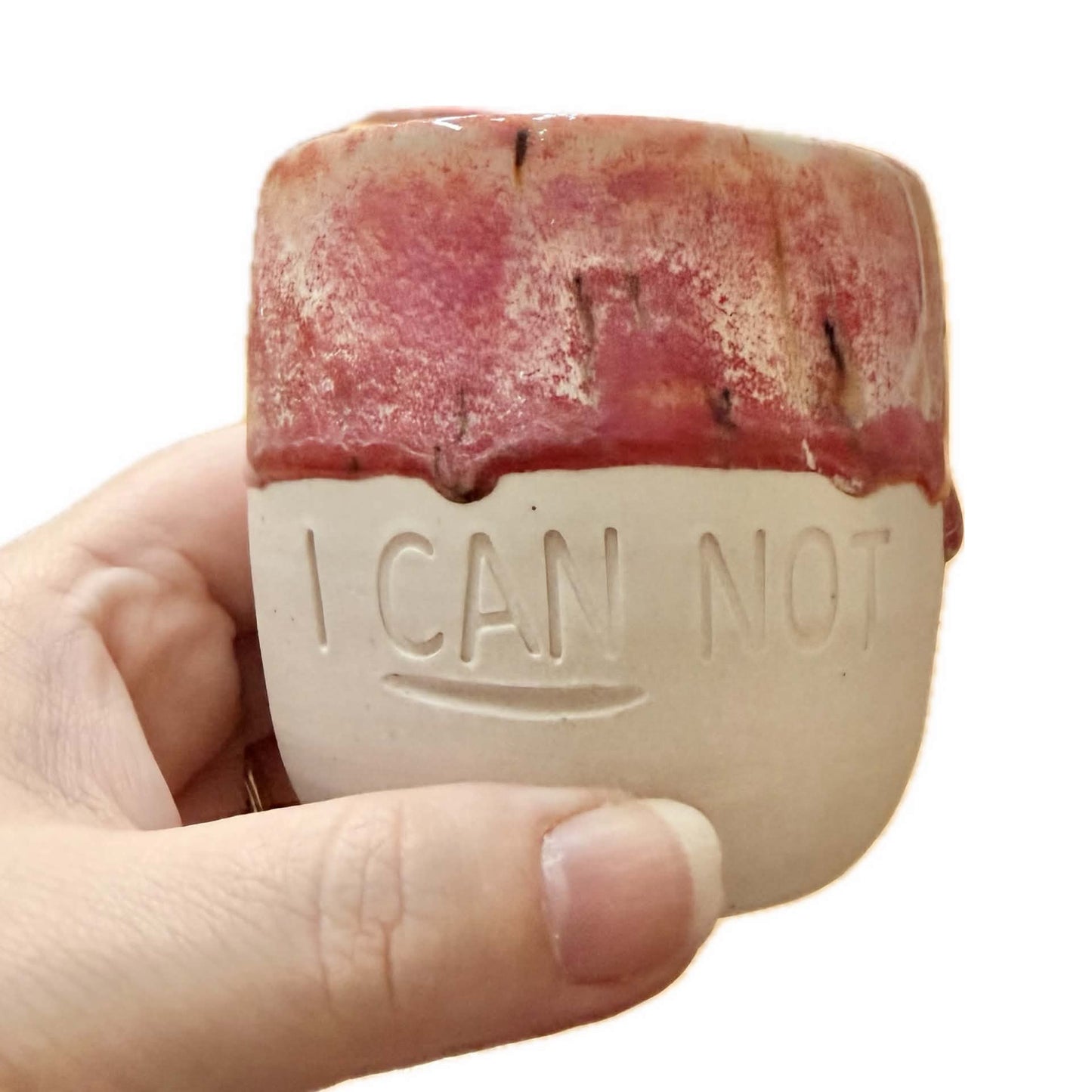 POTTERESS BY ALICIA - I CAN NOT - Hand Stamped Mug