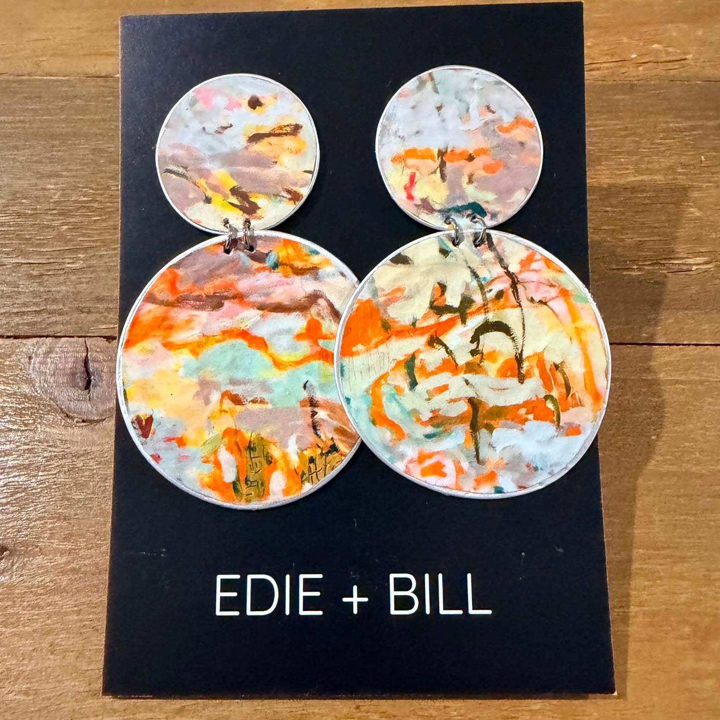 EDIE & BILL- RUBY MEGA DROP- Recycled Coffee Pod & Magazine Earrings