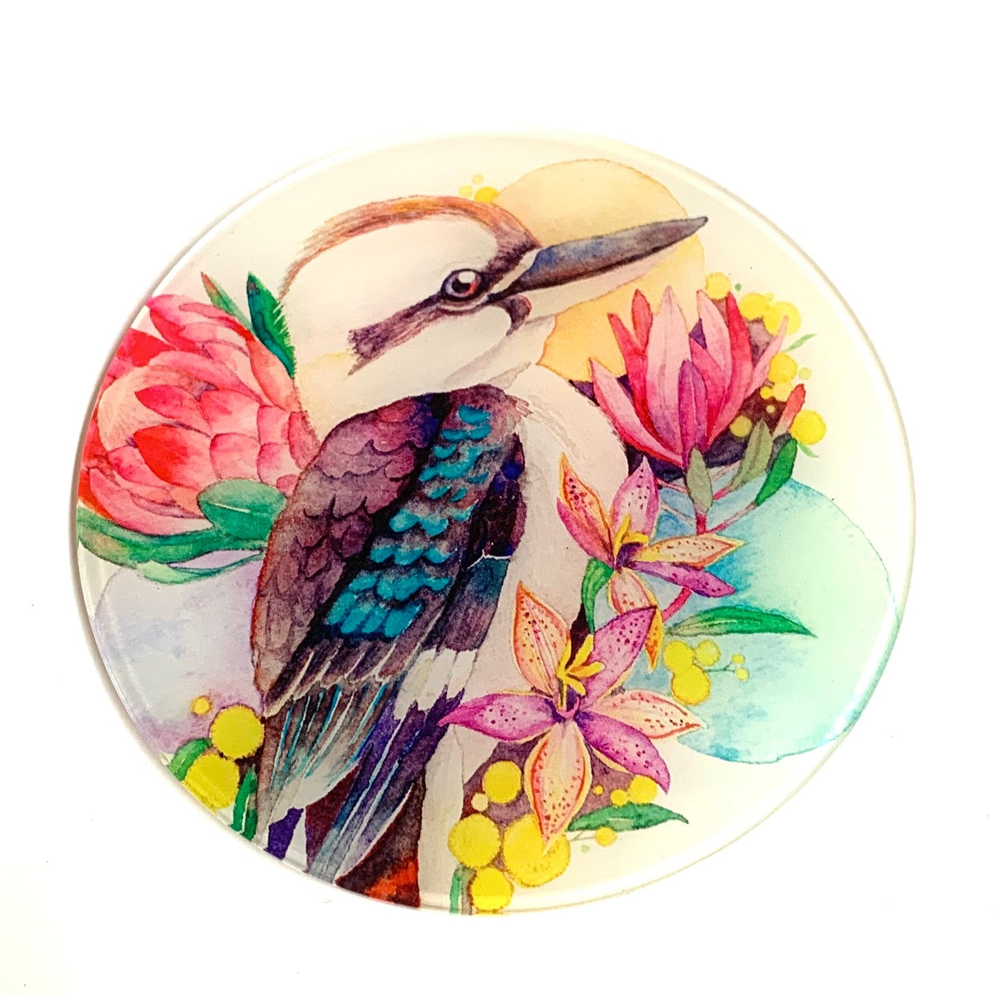 WATERCOLOURS BY CAT- Kookaburra- Australian Bird Art Coaster