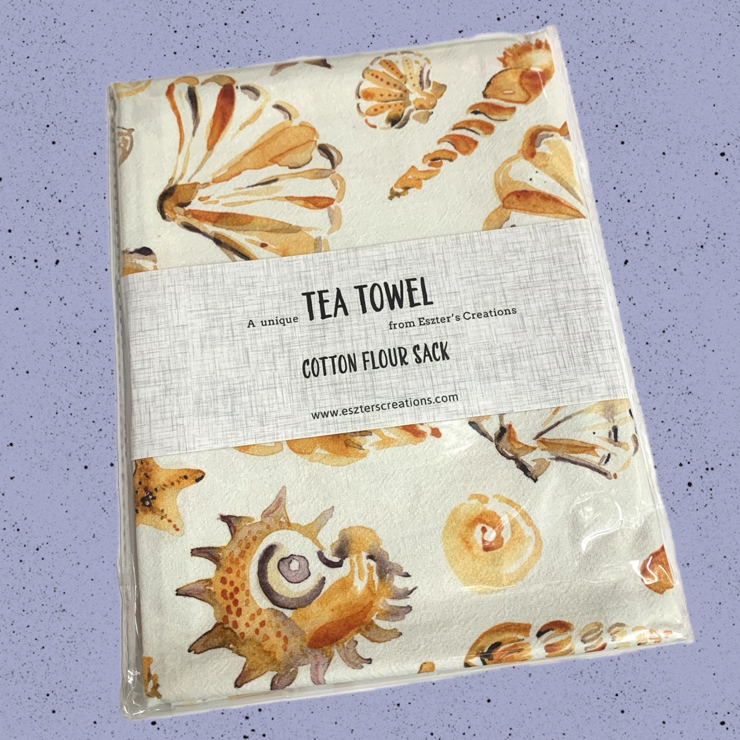 ESZTER'S CREATIONS - "Seashells"- Tea Towel