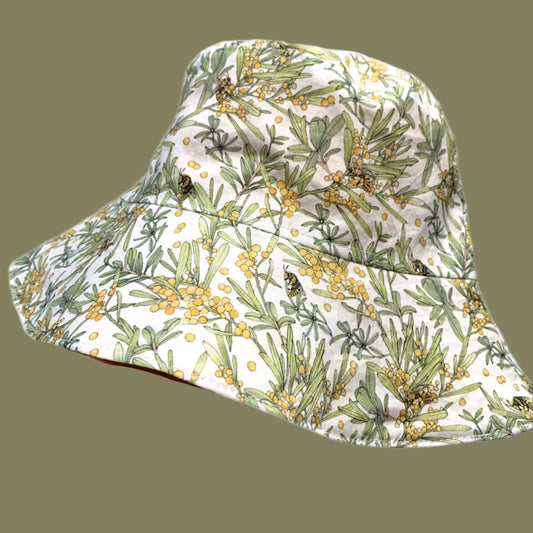 Teacups n Quilts - Wattle & Bees (Scenic Route Fabric) - Adult Size