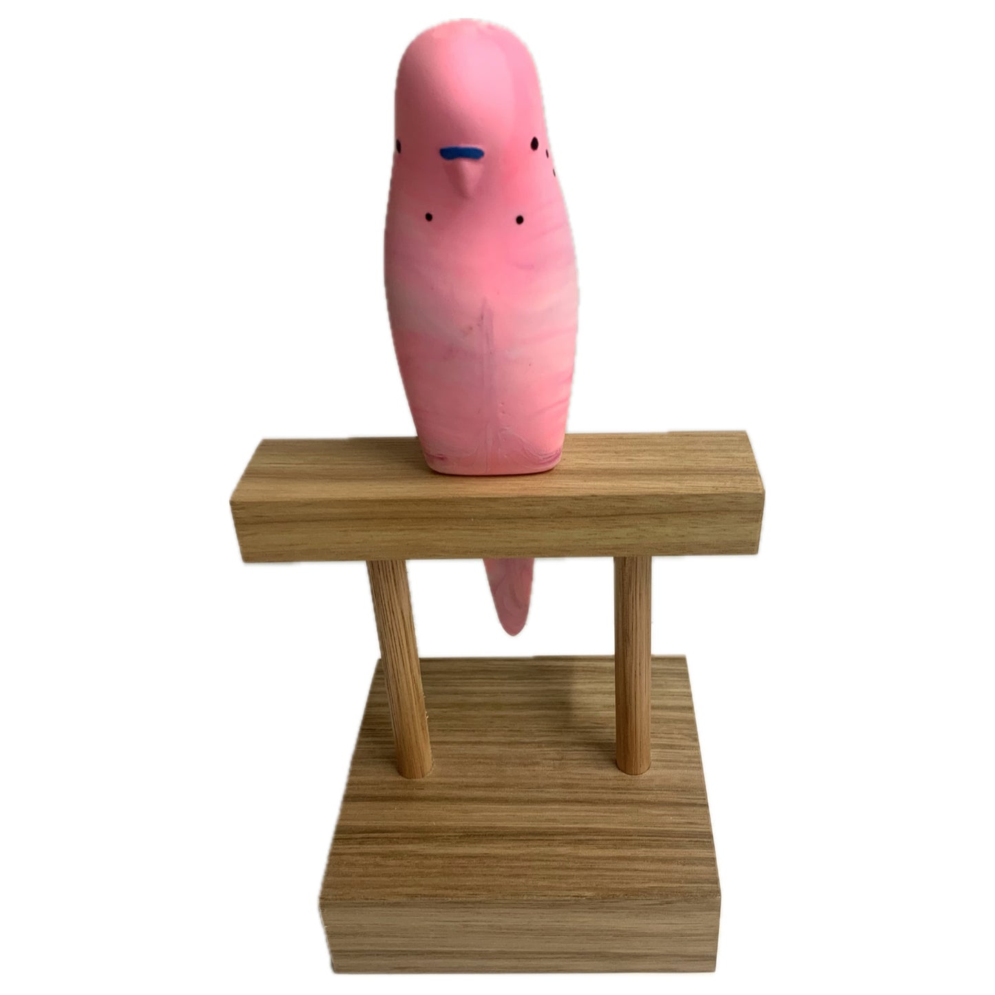 PETE CROMER - RESIN BUDGERIGAR #7 - Pretty in Pink Swirl