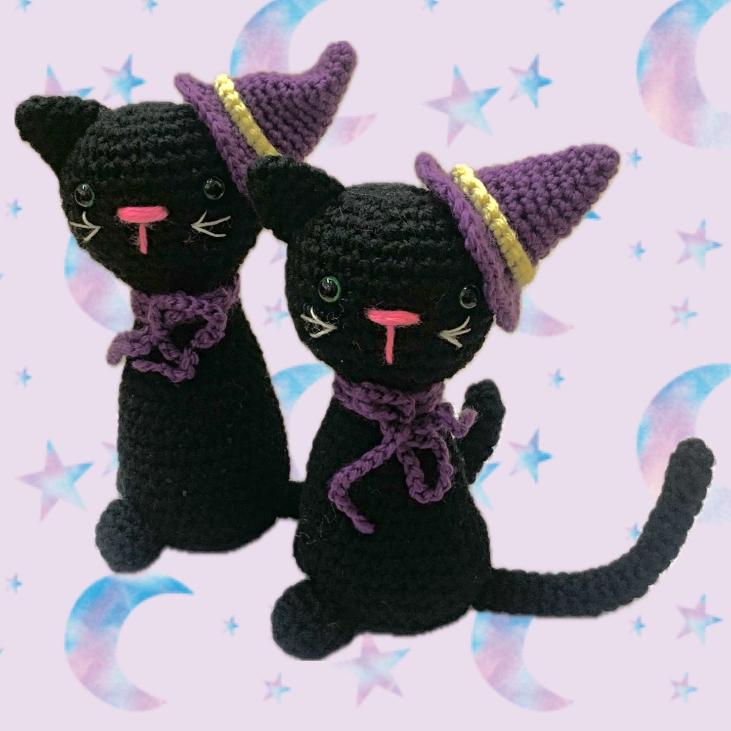BEAKNITS- CROCHETED HALLOWEEN WITCHY BLACK CAT
