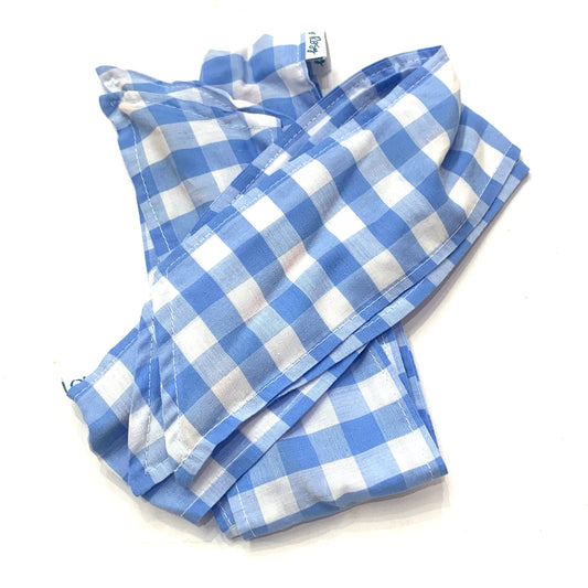 OH SEW ROSY: REDUCED WIRE HEADBAND - Light Blue Gingham