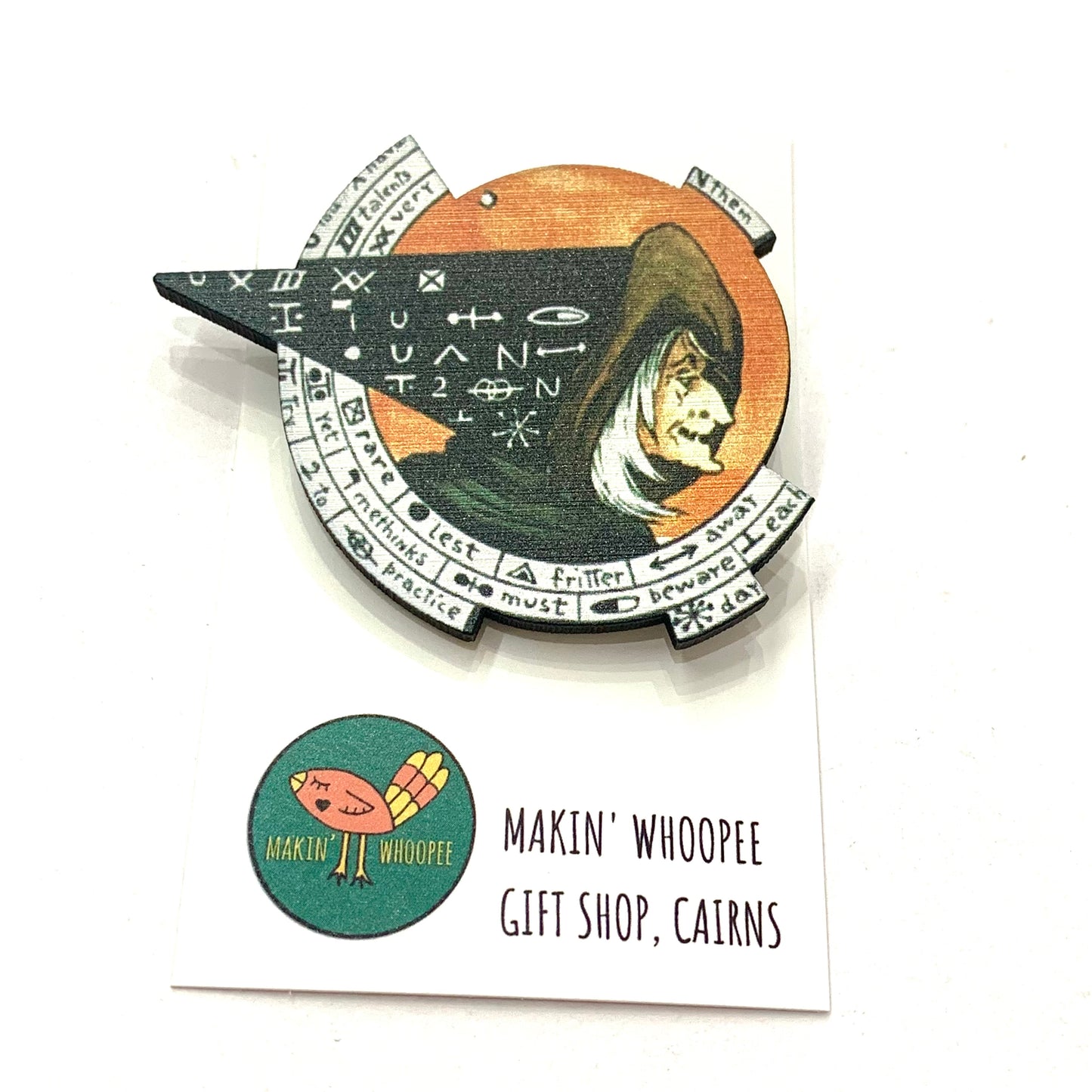 MAKIN' WHOOPEE - Wise Witch- Timber Halloween Brooch