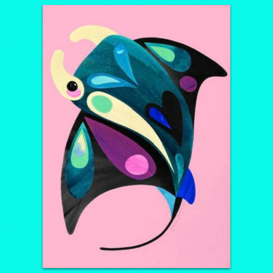 PETE CROMER - MANTA RAY A3 FINE ART PRINT