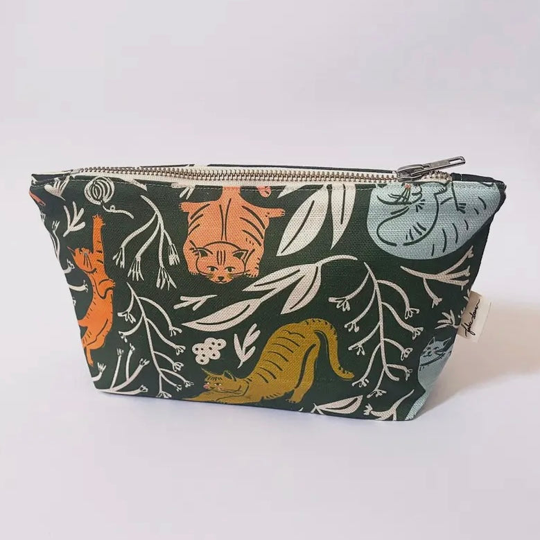 FABRIC DRAWER- Handmade Make-Up, Travel, Clutch Zip Purse - Cats