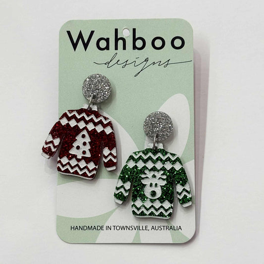 WAHBOO- Christmas Ugly Sweater Dangle Earrings