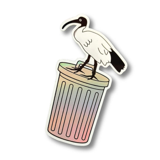 Green Mini Creative - Holographic Stickers- "Bin Chicken" Ibis