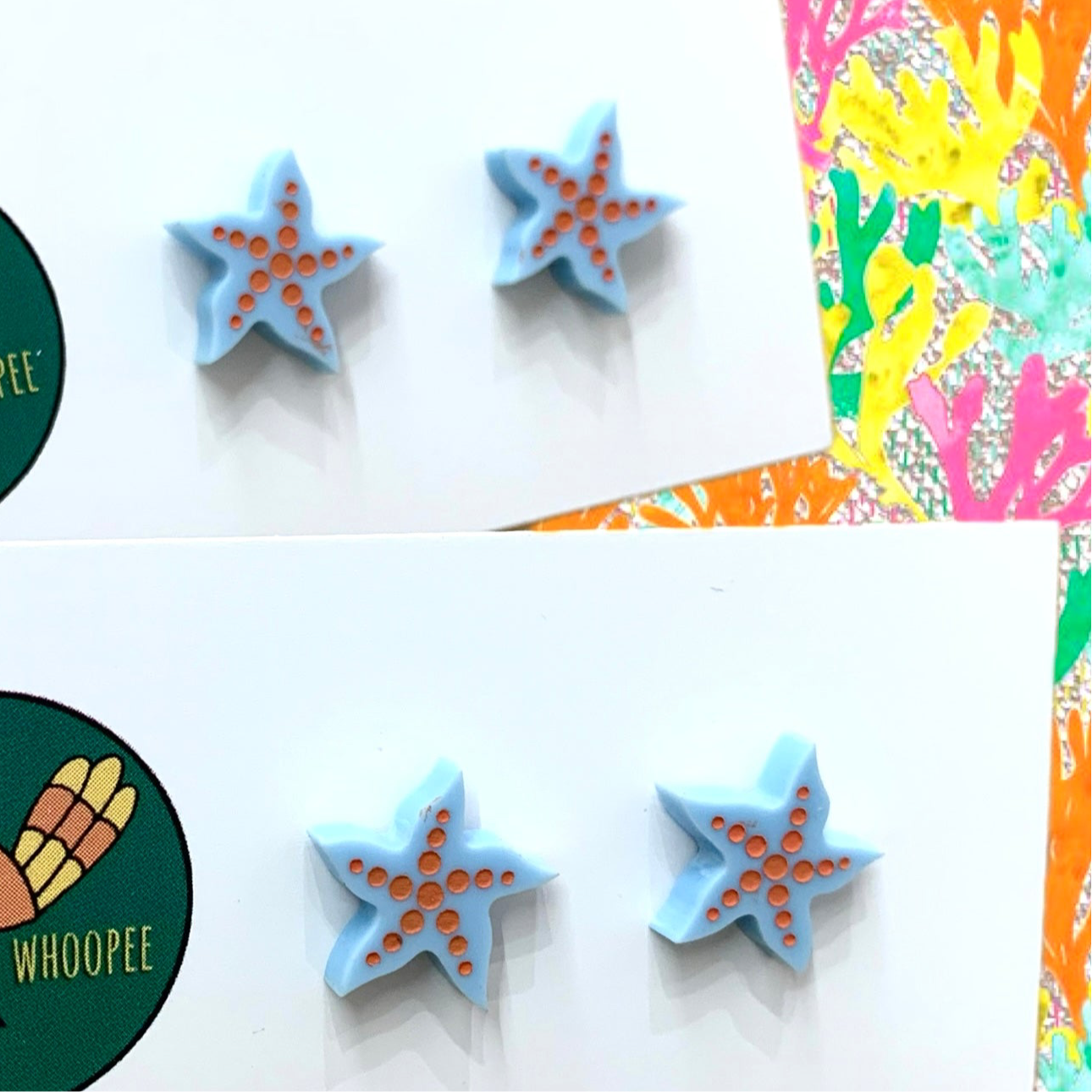 MAKIN' WHOOPEE - Starfish Studs- Light Blue