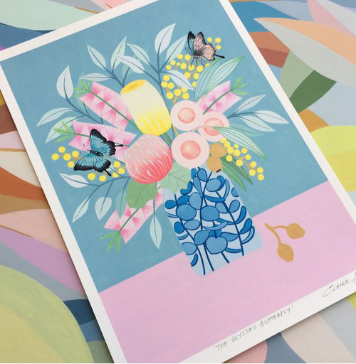 CLAIRE ISHINO- SMALL LIMITED EDITION A5 PRINTS- The Ulysses Butterfly
