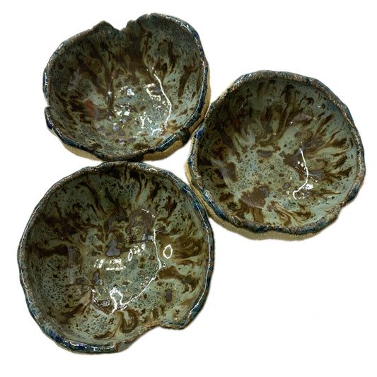 POTTERESS BY ALICIA - Small Bowl Sets- Dark Blue/Brown #2