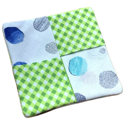 MUMMA WHOOPEE- SINGLE WINE GLASS SLIPPER/COASTERS- Blythman & Gingham
