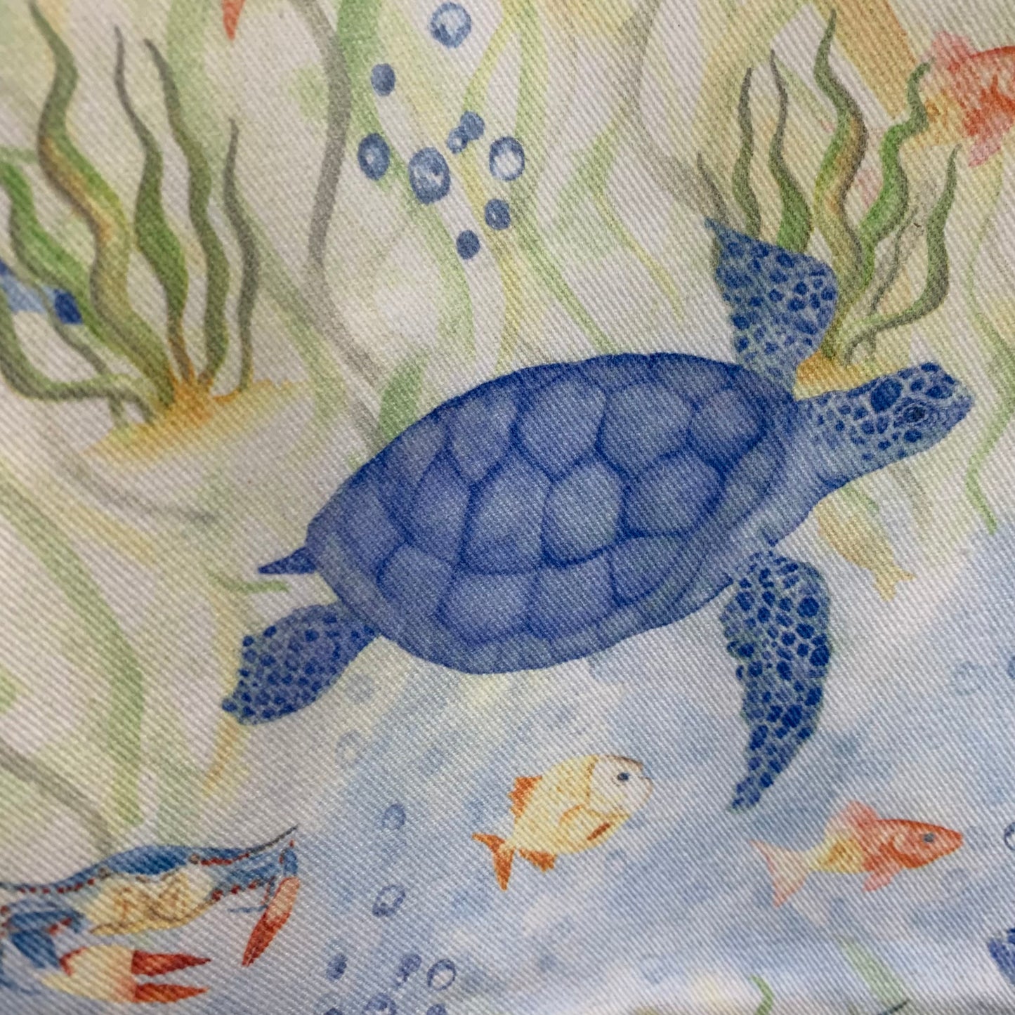 Shanna Trees Creations- "Turtles" Cotton Tote Bag- White