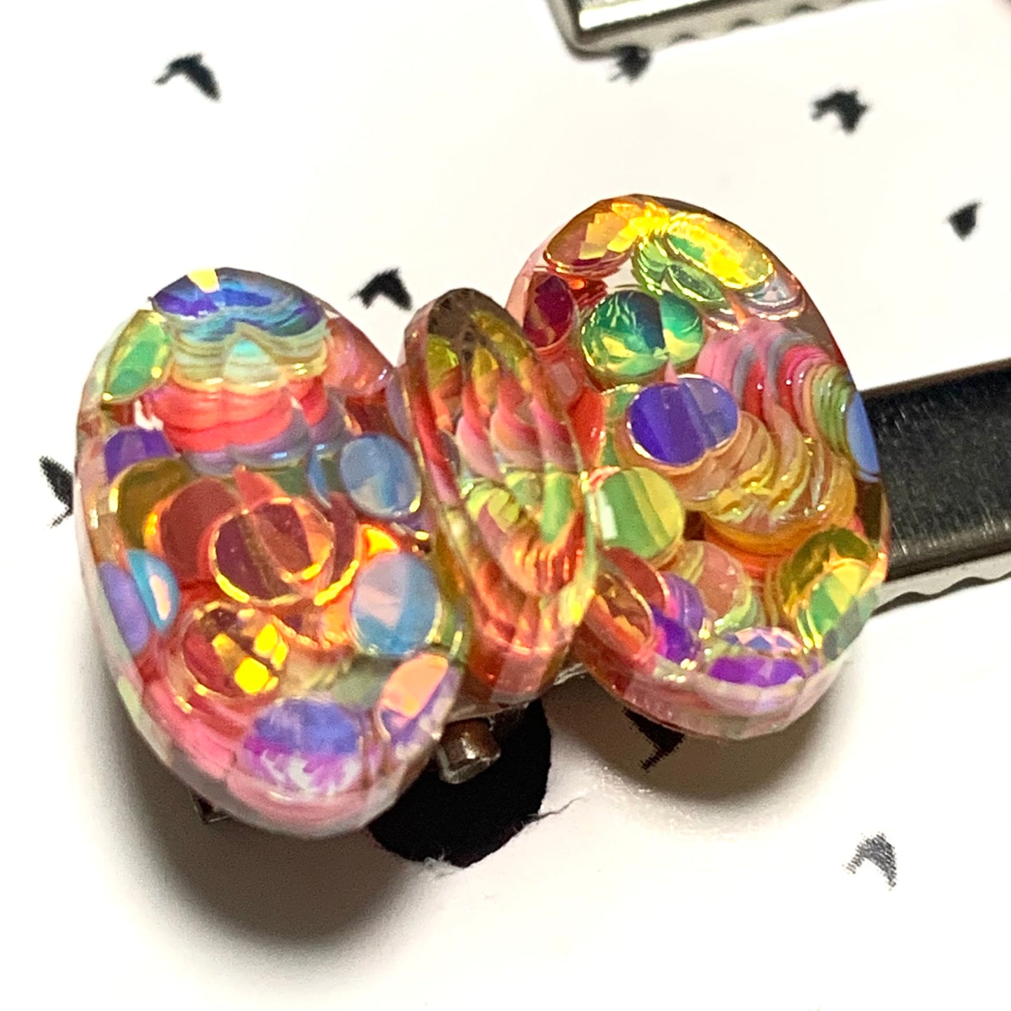 THIS BIRD HAS FLOWN - Rainbow Glitter Bows- Alligator Clips