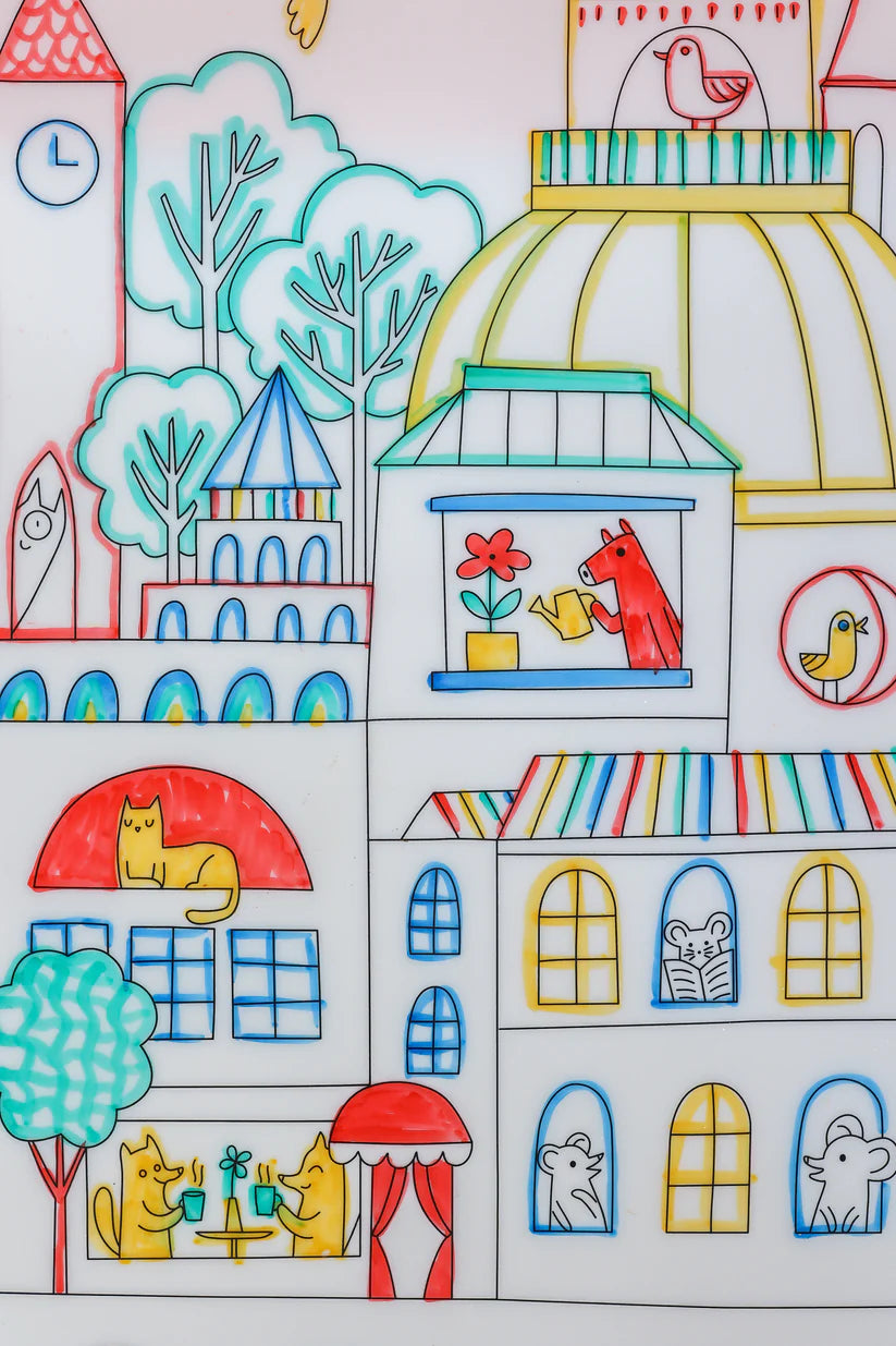 SCRIBBLE MAT- Pack of 4 Scribble Mat Pens + Free Brown Pen