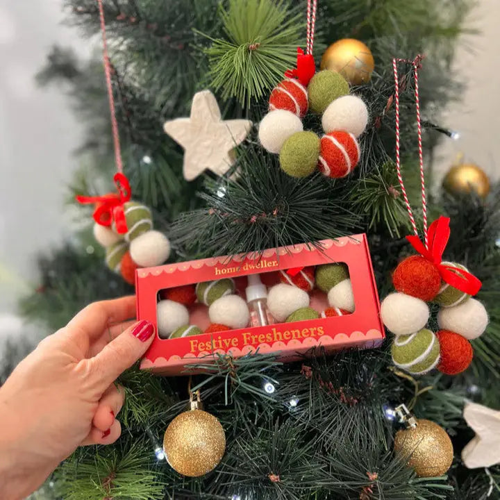 HOME DWELLER - Festive Fresheners - Stripes - Reusable Scented Ornaments