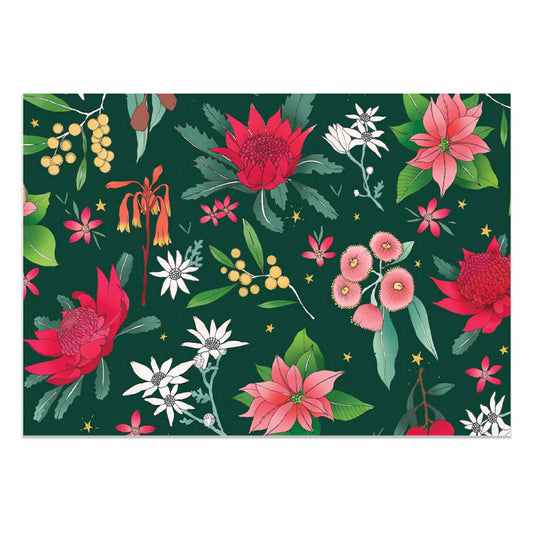 EARTH GREETINGS- Festive Floral- Folded Christmas Gift Wrap - Victora McGrane