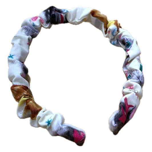THIS BIRD HAS FLOWN -  SMALL SCRUNCHIE HEADBANDS- Vintage Kittens
