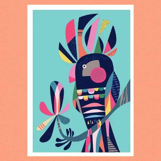 3 BIRDIES STUDIO- "Black Cockatoo" A4 Art Print
