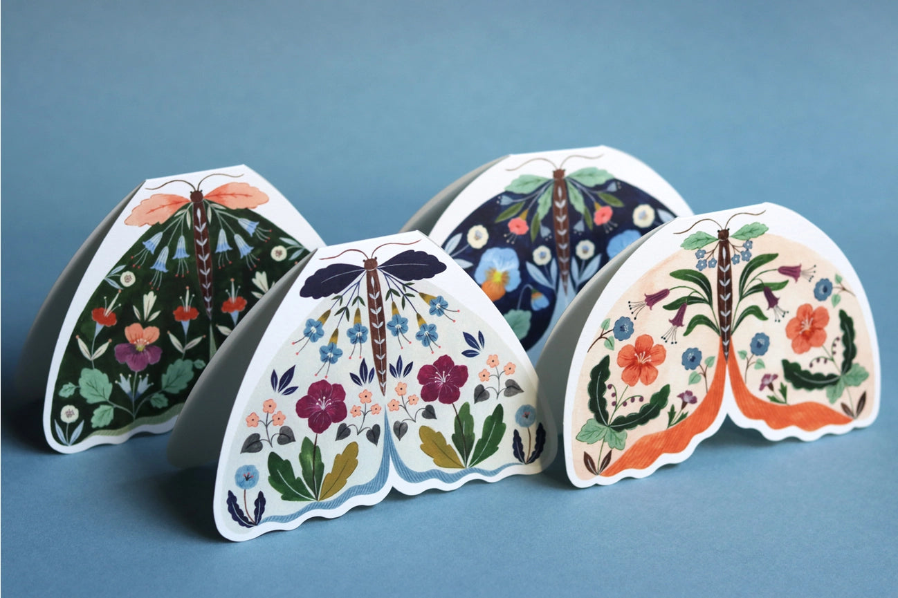 FLORA WAYCOTT - "Peach Moth" Shaped Greeting Card