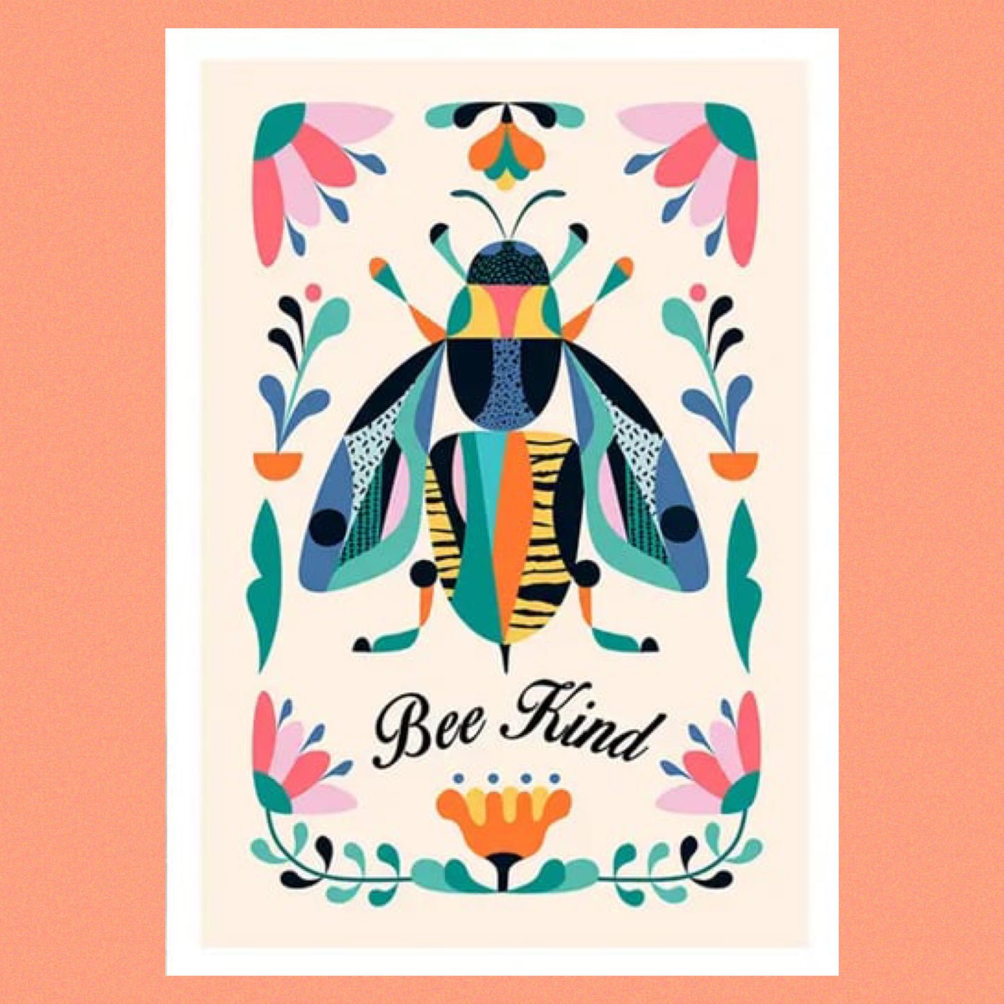 3 BIRDIES STUDIO- "Bee Kind" A4 Art Print