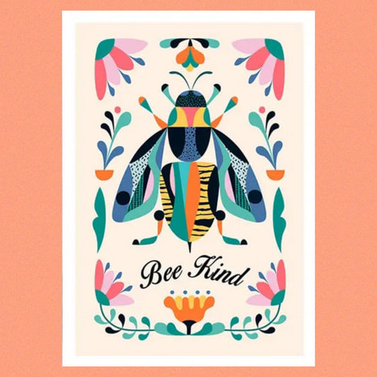 3 BIRDIES STUDIO- "Bee Kind" A4 Art Print