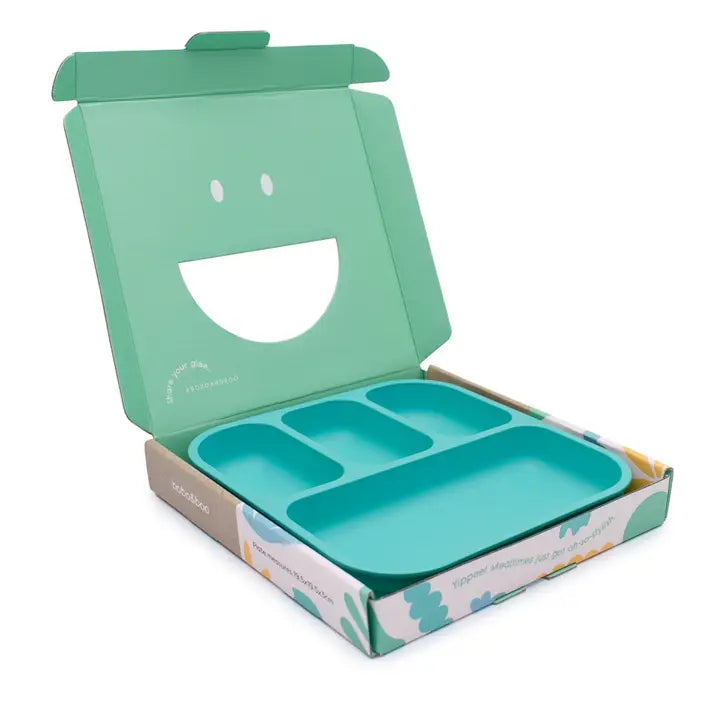 BOBO & BOO- Single Plant-Based Bento-Style Divided Plates - Green