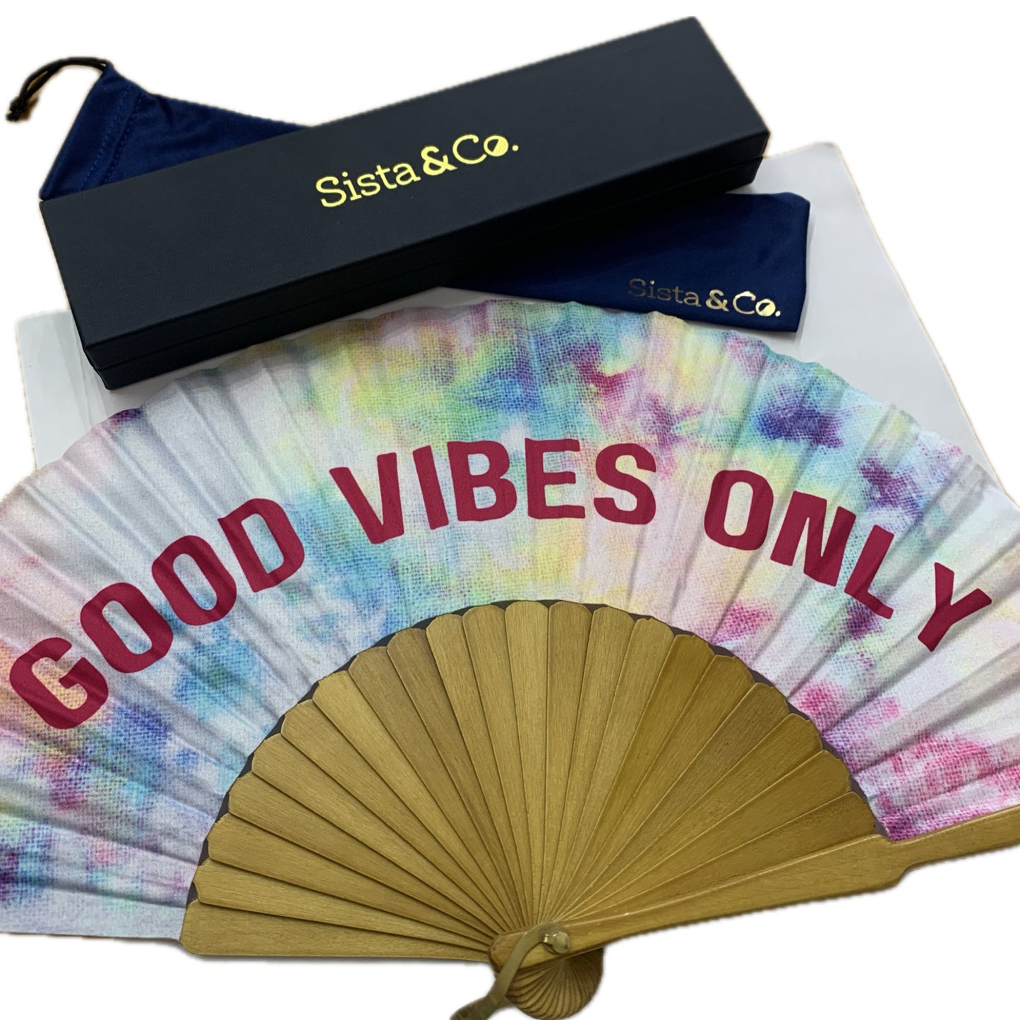SISTA & CO. - BESPOKE HAND FANS - Good Vibes Only