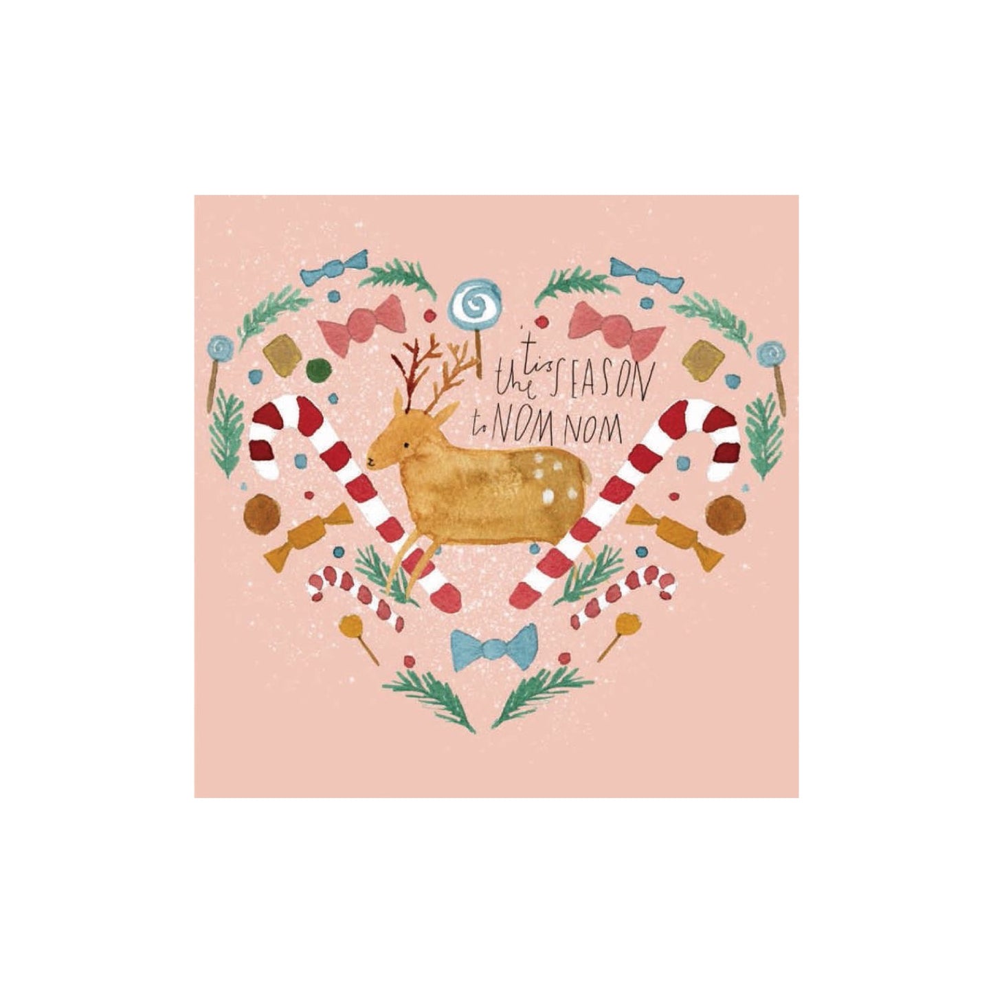 NUOVO - "Nom Nom Season" SMALL SQUARE GREETING CARD