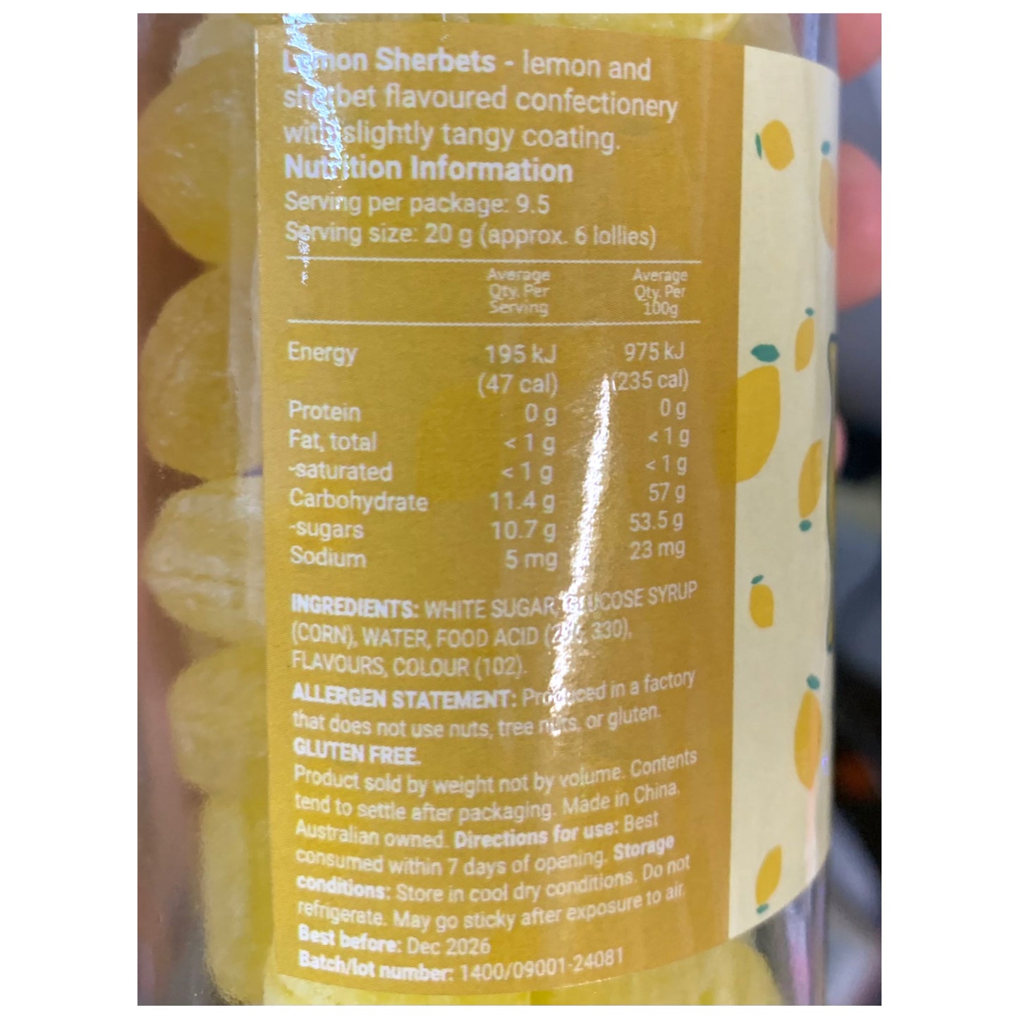 Scott Bros. Candy - Lemon Sherbet