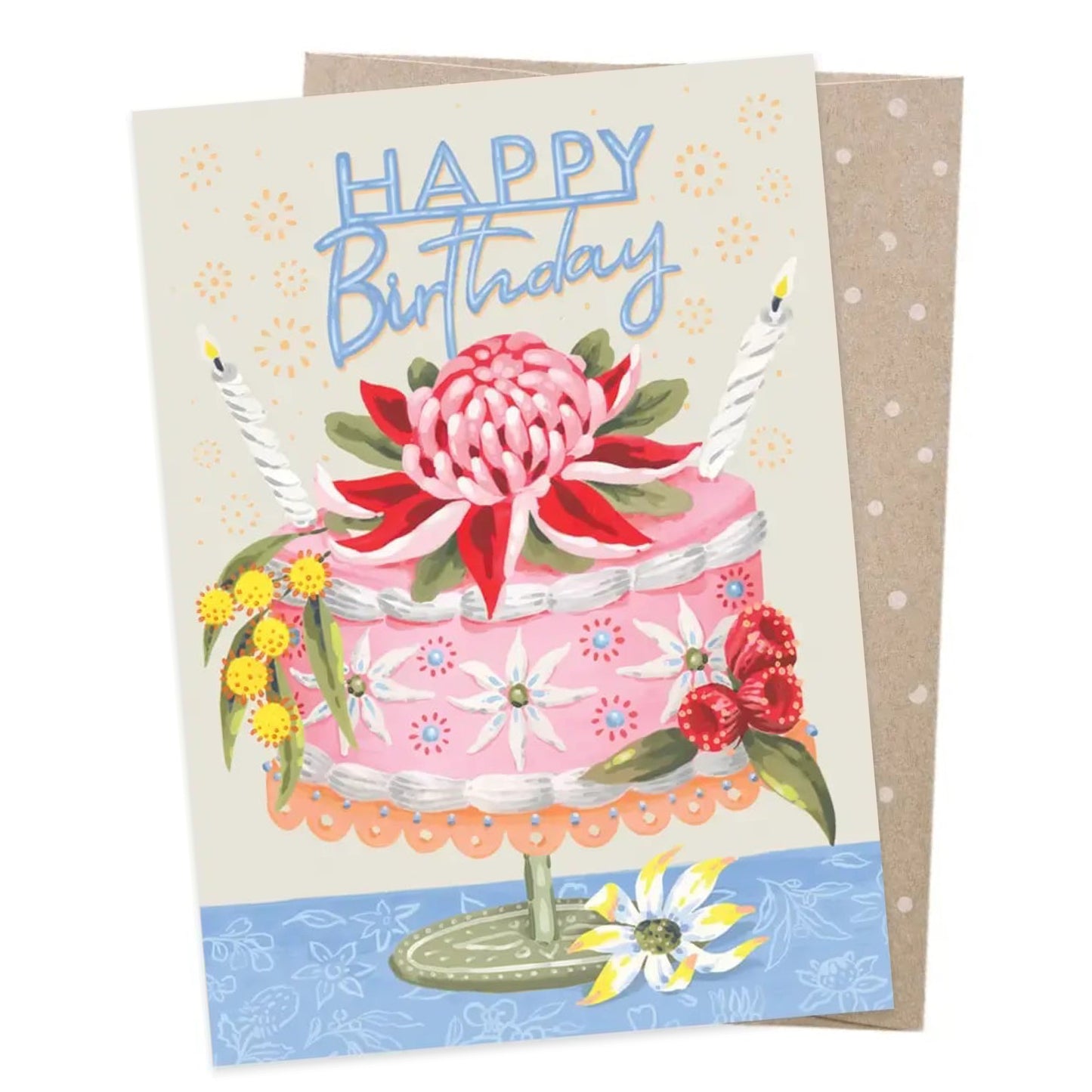 EARTH GREETINGS- Waratah Wishes Birthday Card