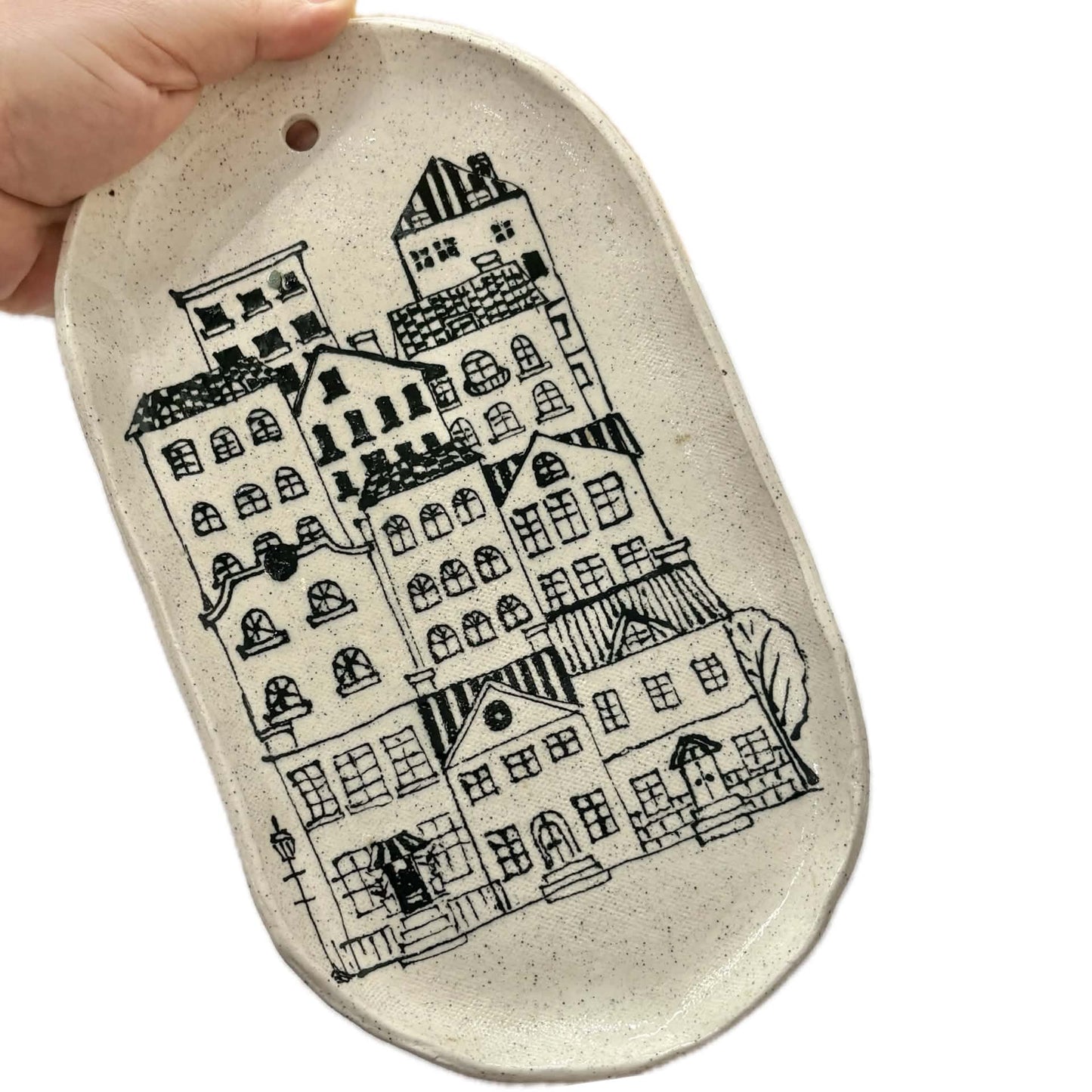 BELOVED POTTERY - Large Drawing Plate - Village