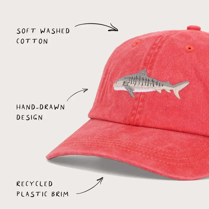PALLION POINT - FISH LIDS - Tiger Shark Cap in Red