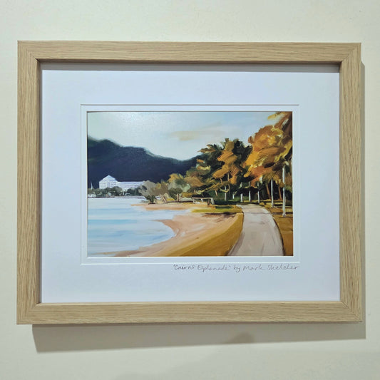 Mark Skelcher Artist - "Cairns Esplanade - Yellow"- Framed Artist Print