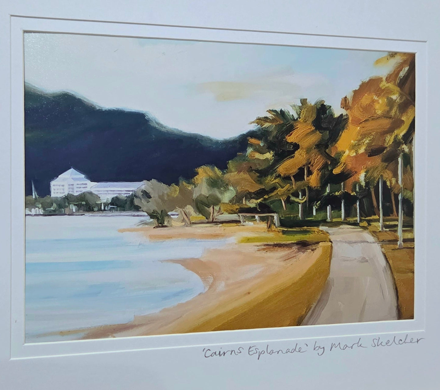 Mark Skelcher Artist - "Cairns Esplanade - Yellow"- Framed Artist Print