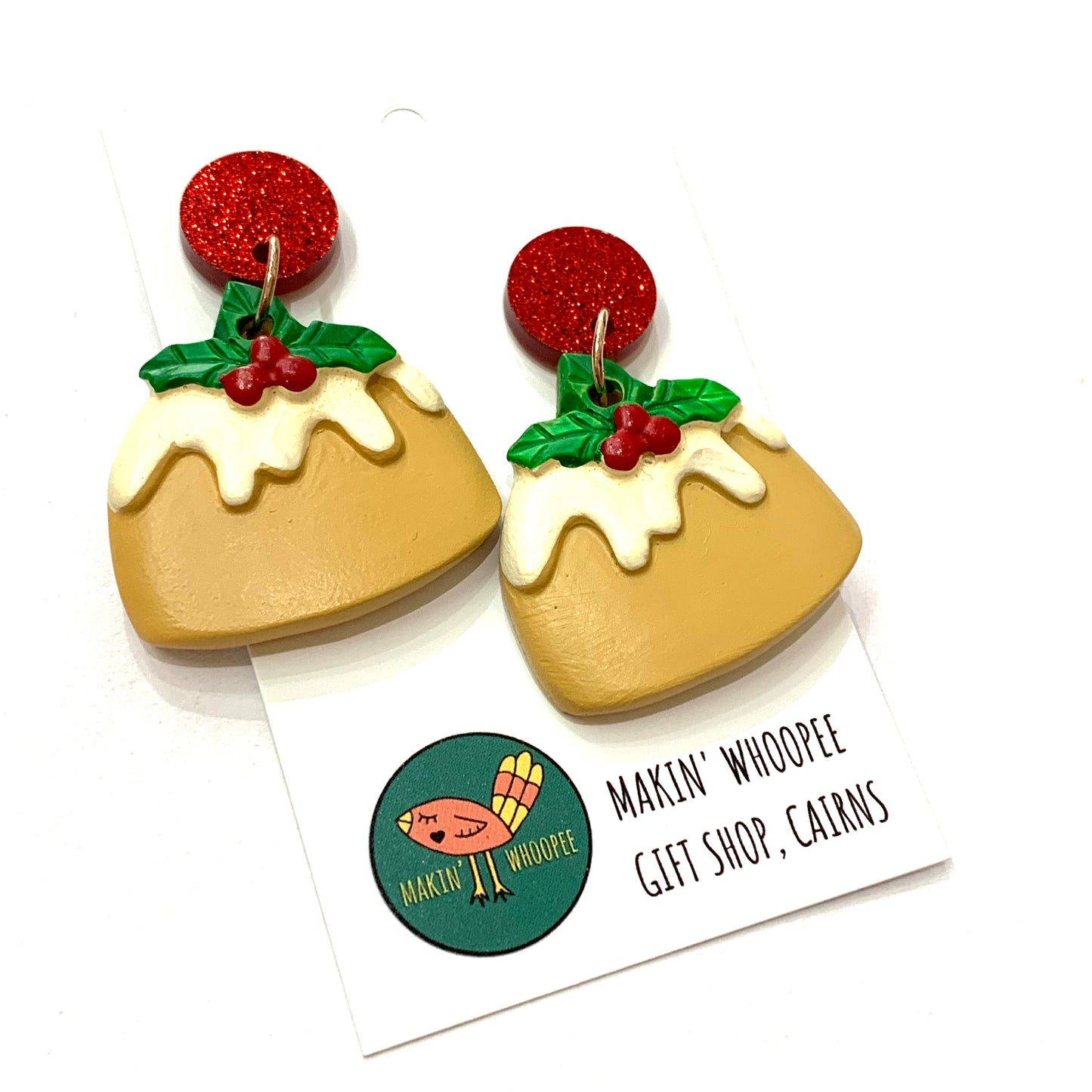 MAKIN' WHOOPEE - "Christmas Pudding"- Stud Top Dangles