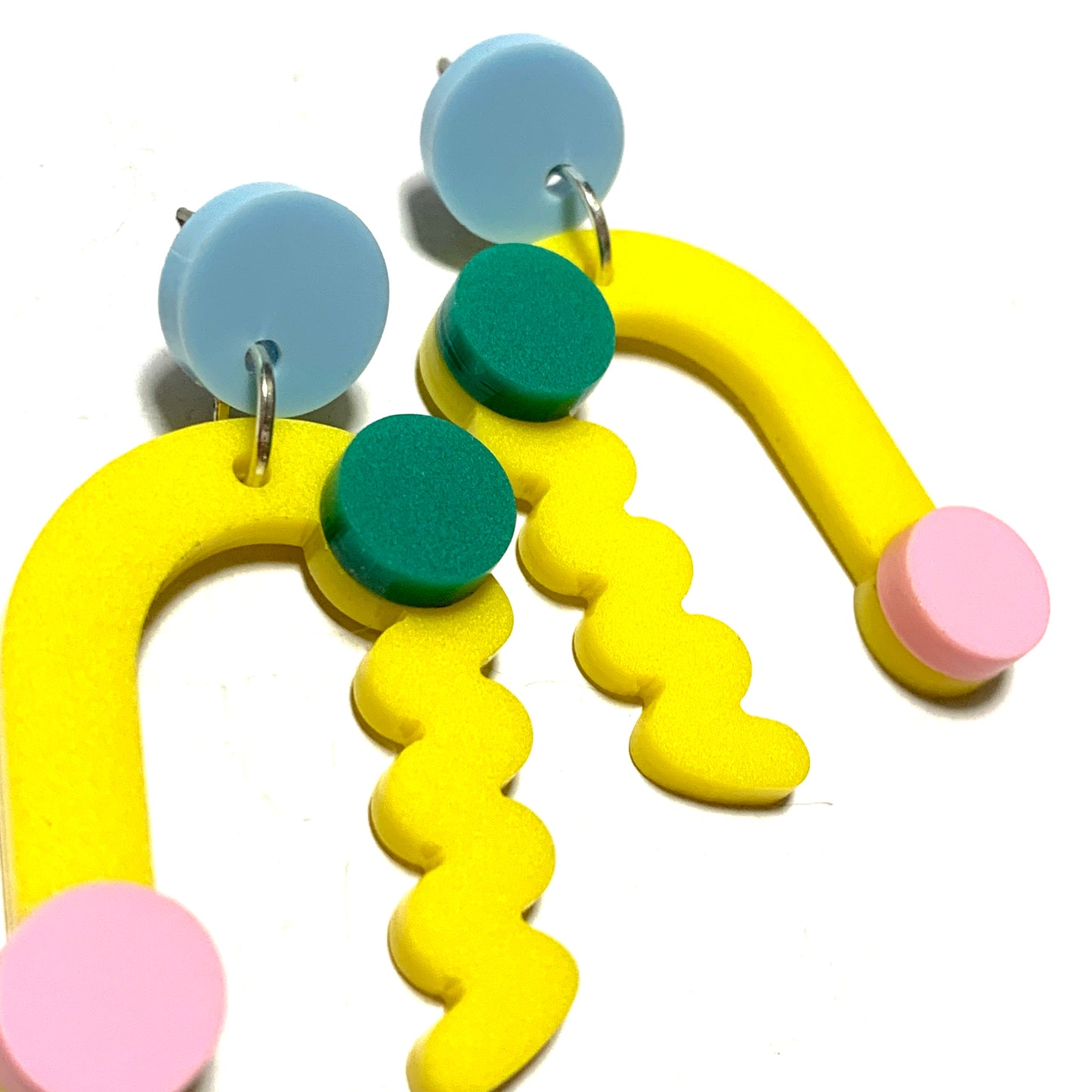 THIS BIRD HAS FLOWN - “Memphis- Yellow” DANGLE EARRINGS
