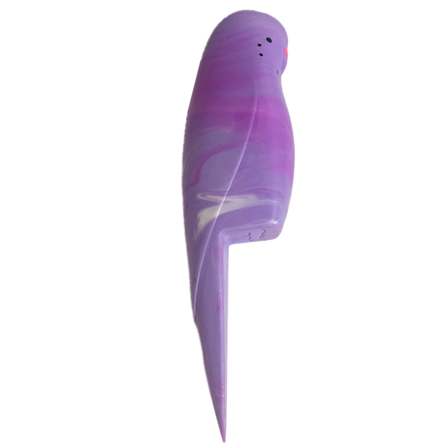 PETE CROMER - RESIN BUDGERIGAR #5 - Purple Swirl with White