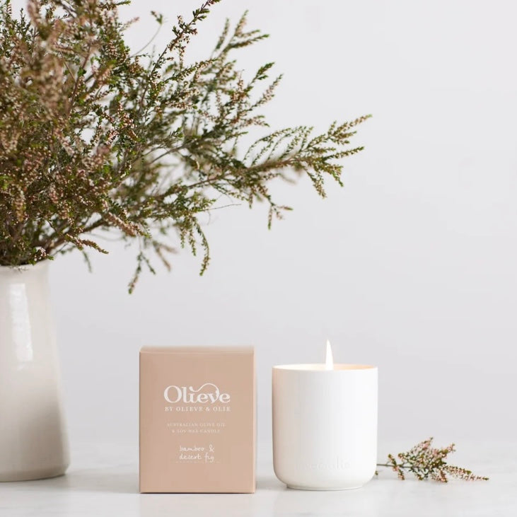 OLIEVE AND OLIE- Bamboo & Desert Fig- Ceramic Candle