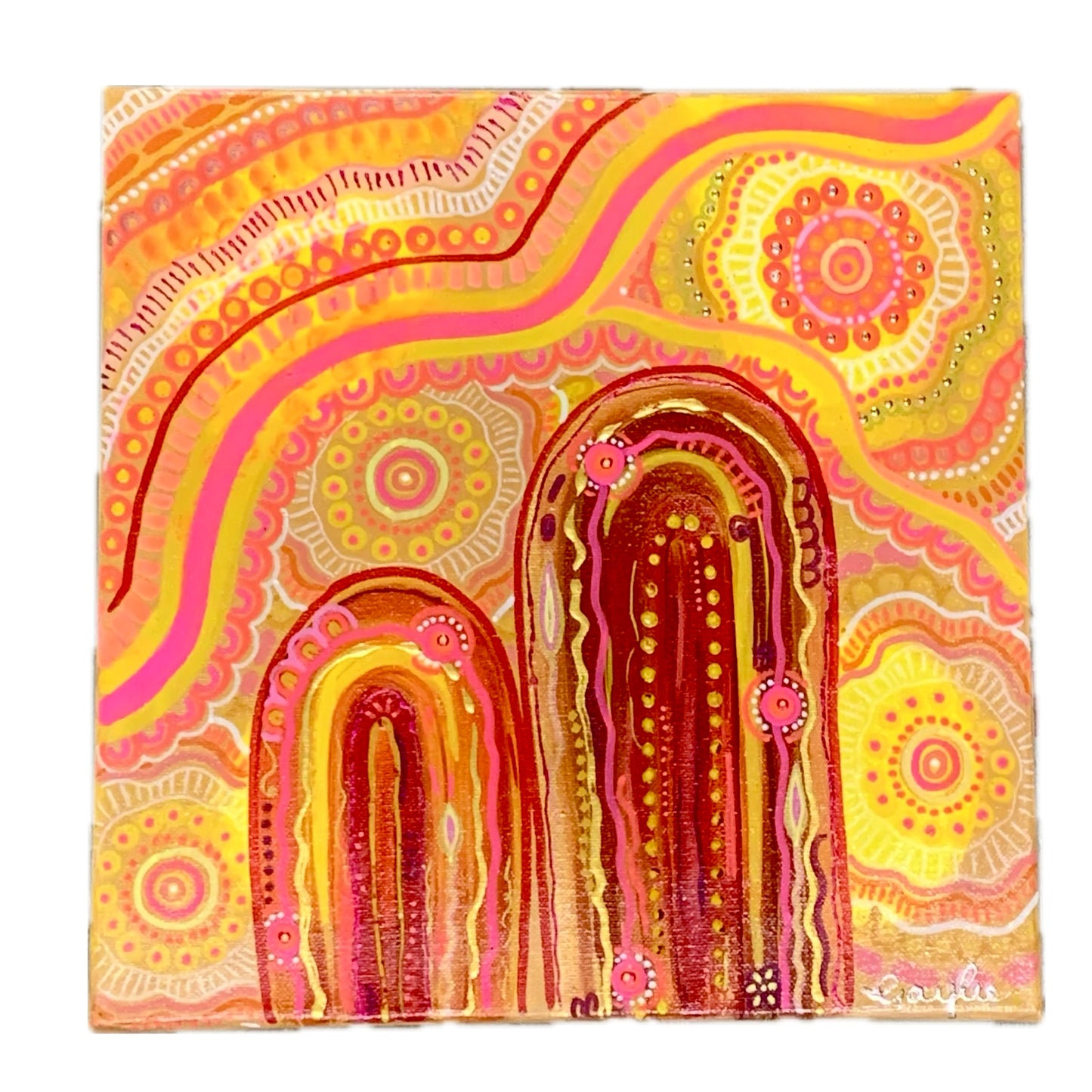 ART BY GAYLEE - Two Canvas Pair- Original Painting #1- Earthy