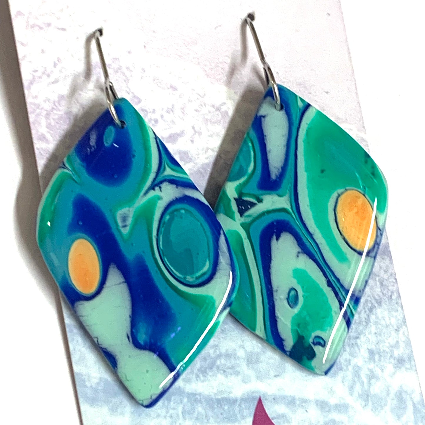 Sailvie Creations - Ocean Diamond Hook Dangle Earrings
