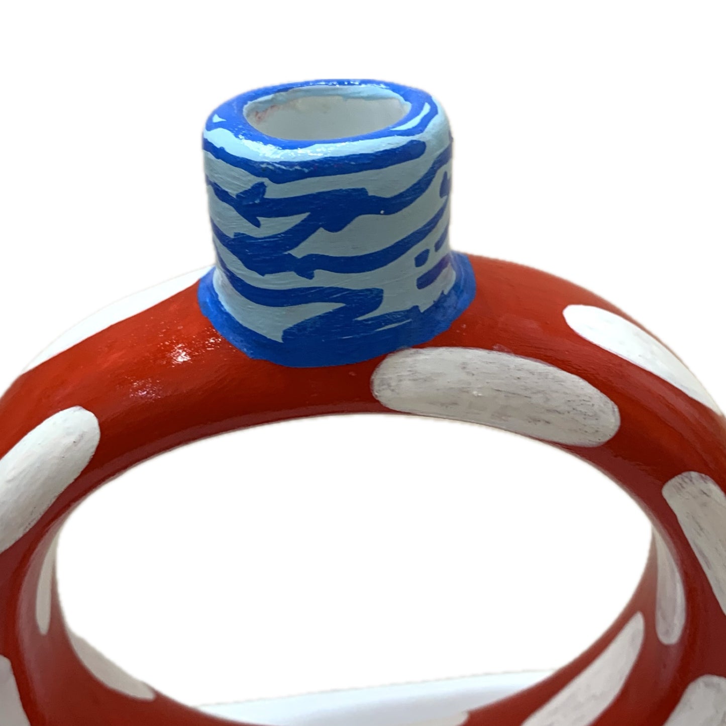 THIS BIRD HAS FLOWN - Ring Candle Holder- Red, White & Blue Mushie- Candle Included