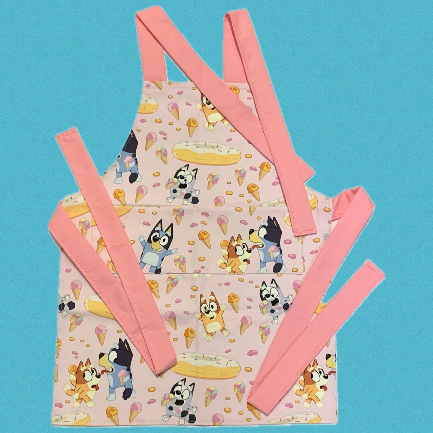 Teacups n Quilts - Bluey in Pink- Kids Apron